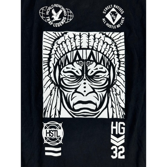 Hustle Gang Other - Hustle Gang Mens 2X Black Long Sleeve Graphic Tee Trap Legends Wing Print Shirt